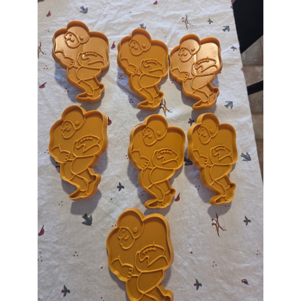 Hallmark Vtg Plastic Cookie Cutter - Football Player Sports Autumn Game SET OF 7
